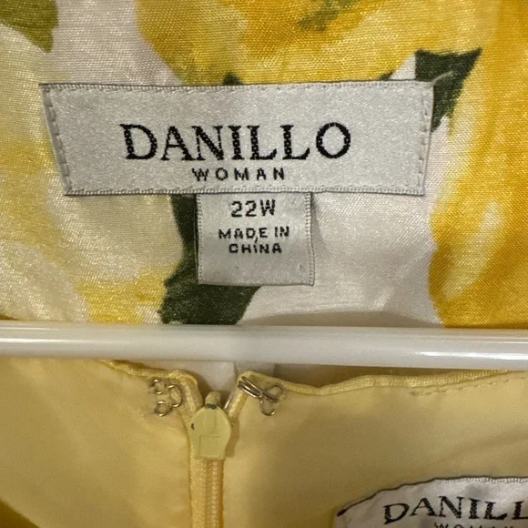 Danillo Women's Floral Midi Dress yellow with floral jacket - Yellow and Green - Picture 10 of 15